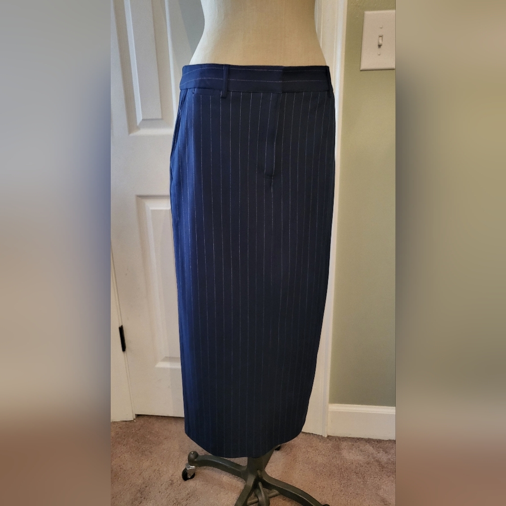 Maison d'Amélie, navy blue & white striped, dress skirt
